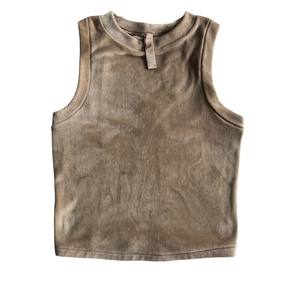 SKIMS Velour Crewneck Tank Honey Size Small